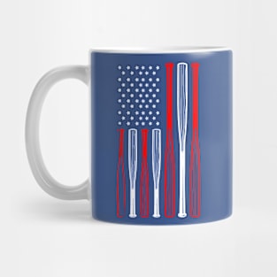 4th July Baseball Distressed USA Flag Patriotic Mug